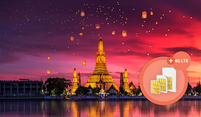 Prepaid 4G/LTE Tourist SIM Card: 30GB Data + Unlimited Voice Call (8/15/30 days) - Pick up from Bangkok Airports