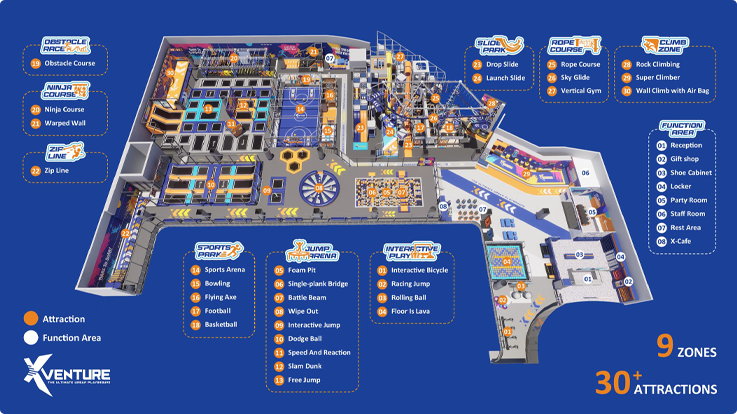 Zone map of Xventure Chiang Mai