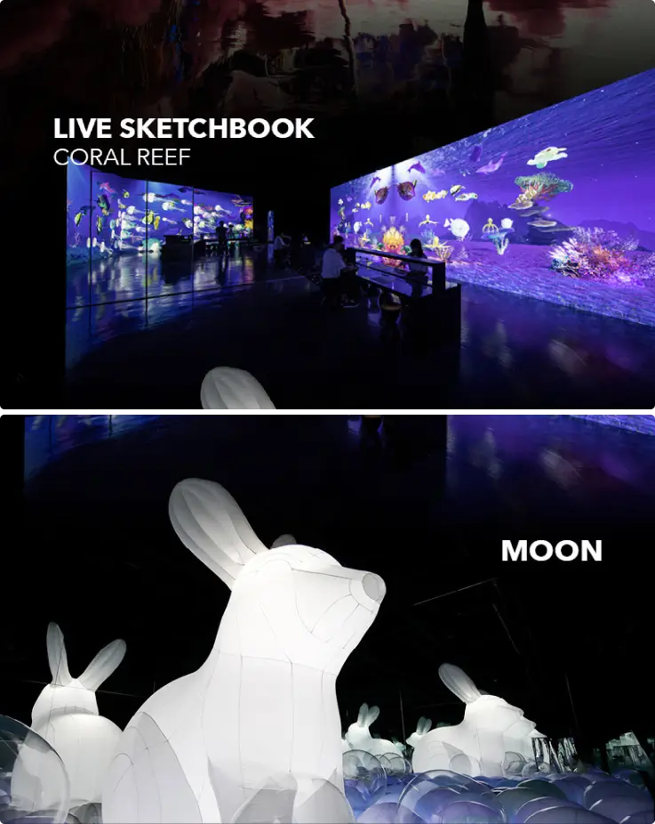 Media art installations at Yeosu Arte Museum.