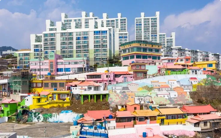 Colorful village at Gosodong Mural Village in Yeosu.