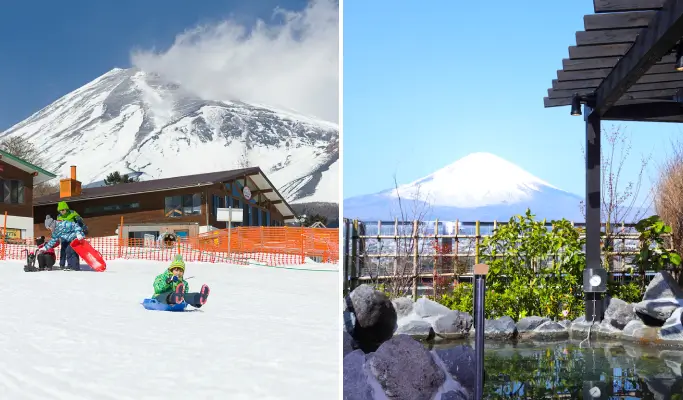 Fujiyama Snow Resort Yeti: Mt. Fuji Ski/Snowboard/Snow Sled & Onsen 1 Day Tour From Tokyo